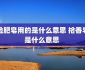 捡肥皂用的是什么意思 拾香皂是什么意思 