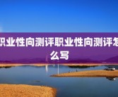 职业性向测评职业性向测评怎么写