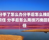 分手了怎么办分手后怎么挽回前任 分手后怎么用技巧挽回前任