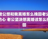 老公想和我离婚怎么挽回老公的心 老公坚决想离婚该怎么挽回