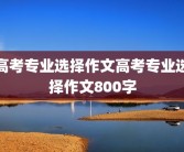高考专业选择作文高考专业选择作文800字
