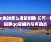qq说说怎么批量删除 如何一键删除qq空间的所有动态