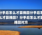 分手后怎么才算挽回分手后怎么才算挽回？分手后怎么才算挽回对方