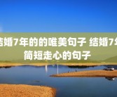 结婚7年的的唯美句子 结婚7年简短走心的句子 