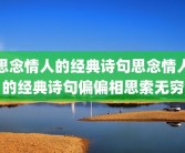 思念情人的经典诗句思念情人的经典诗句偏偏相思索无穷