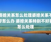 婆媳关系怎么处理婆媳关系不好怎么办 婆媳关系特别不好要怎么处理