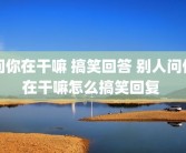 问你在干嘛 搞笑回答 别人问你在干嘛怎么搞笑回复 