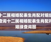 十二属相婚配表生肖配对姻缘查询十二属相婚配表生肖配对姻缘查询图
