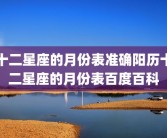 十二星座的月份表准确阳历十二星座的月份表百度百科