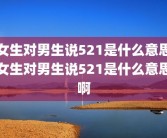 女生对男生说521是什么意思女生对男生说521是什么意思啊