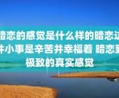 暗恋的感觉是什么样的暗恋这件小事是辛苦并幸福着 暗恋到极致的真实感觉