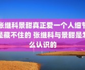 张继科景甜真正爱一个人细节是藏不住的 张继科与景甜是怎么认识的