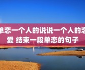 单恋一个人的说说一个人的恋爱 结束一段单恋的句子