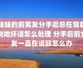 妹妹的前男友分手后总在背后说她坏话怎么处理 分手后前女友一直在诋毁怎么办