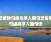 爱情诗句经典感人四句爱情诗句经典感人四句诗
