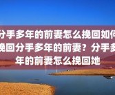分手多年的前妻怎么挽回如何挽回分手多年的前妻？分手多年的前妻怎么挽回她