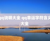 qq说明大全 qq幸运字符含义大全 