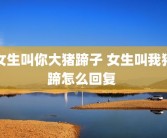 女生叫你大猪蹄子 女生叫我猪蹄怎么回复 