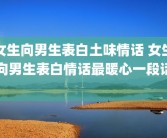 女生向男生表白土味情话 女生向男生表白情话最暖心一段话 