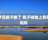 梦见梳子断了 梳子掉地上有预兆吗 