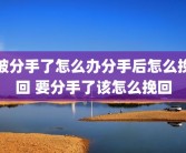 被分手了怎么办分手后怎么挽回 要分手了该怎么挽回