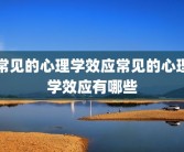 常见的心理学效应常见的心理学效应有哪些