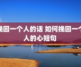 挽回一个人的话 如何挽回一个人的心短句 