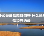 什么是爱情精辟回答 什么是爱情经典语录 