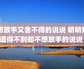 想放手又舍不得的说说 明明知道得不到却不想放手的说说 
