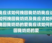 我应该如何挽回我奶奶我应该如何挽回我奶奶及我应该如何挽回我奶奶的爱我应该如何挽回我奶奶的爱
