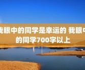 我眼中的同学是幸运的 我眼中的同学700字以上