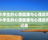 小学生的心理健康与心理疏导小学生的心理健康与心理疏导记录