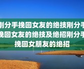 刚分手挽回女友的绝技刚分手挽回女友的绝技及绝招刚分手挽回女朋友的绝招