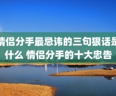 情侣分手最忌讳的三句狠话是什么 情侣分手的十大忠告