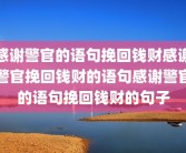 感谢警官的语句挽回钱财感谢警官挽回钱财的语句感谢警官的语句挽回钱财的句子