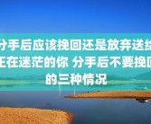 分手后应该挽回还是放弃送给正在迷茫的你 分手后不要挽回的三种情况