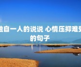 独自一人的说说 心情压抑难受的句子 