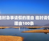 临时急事请假的理由 临时请假理由100条 