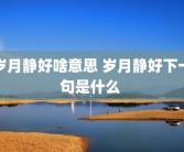 岁月静好啥意思 岁月静好下一句是什么 