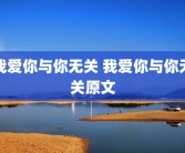 我爱你与你无关 我爱你与你无关原文