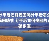 分手后还能挽回吗分手后怎么挽回感情 分手后如何挽回的正确步骤