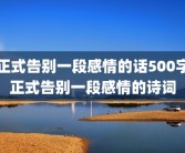 正式告别一段感情的话500字正式告别一段感情的诗词