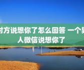 对方说想你了怎么回答 一个男人微信说想你了 