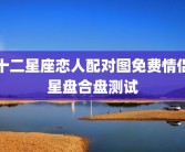 十二星座恋人配对图免费情侣星盘合盘测试
