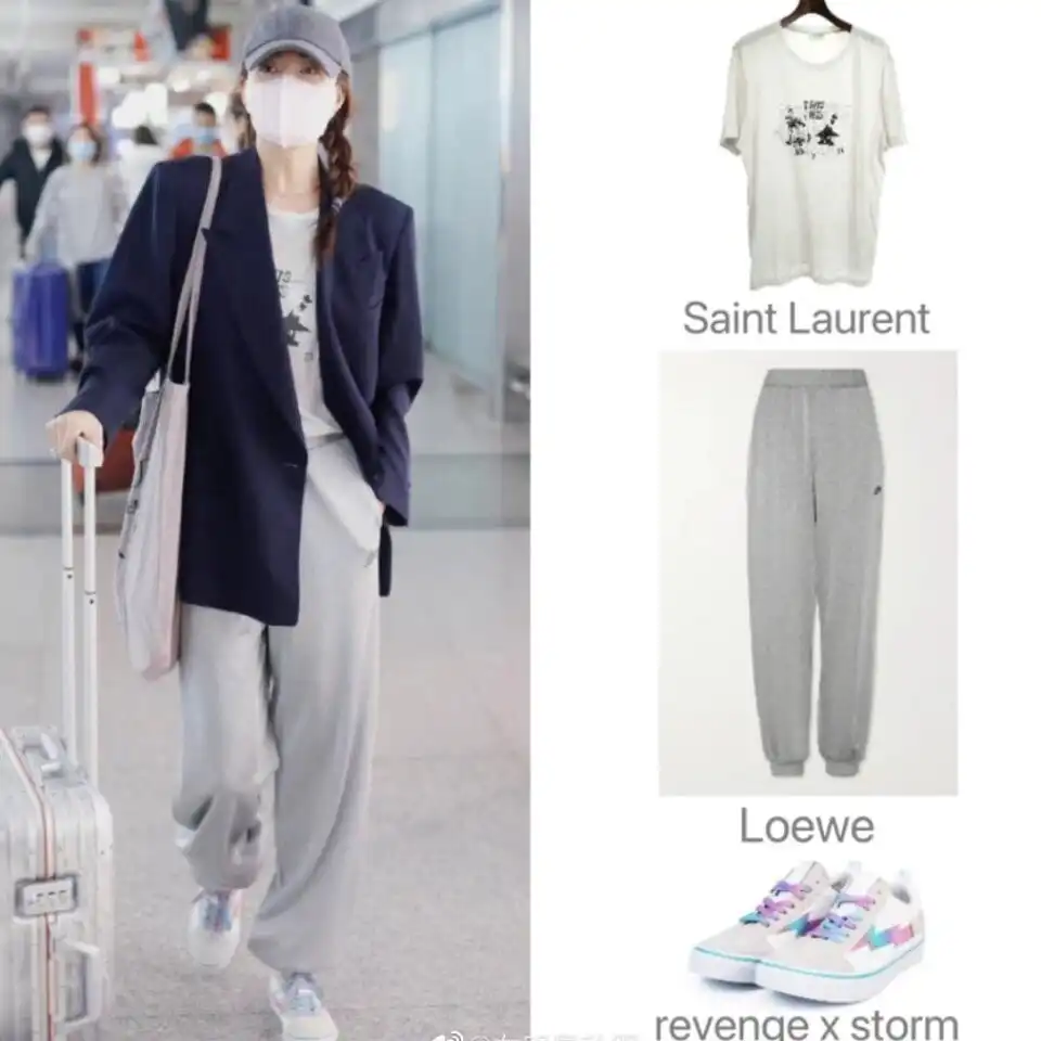 殷桃夏季穿搭惊艳全场：西装新穿法，告别奶奶裤乐福鞋  第7张