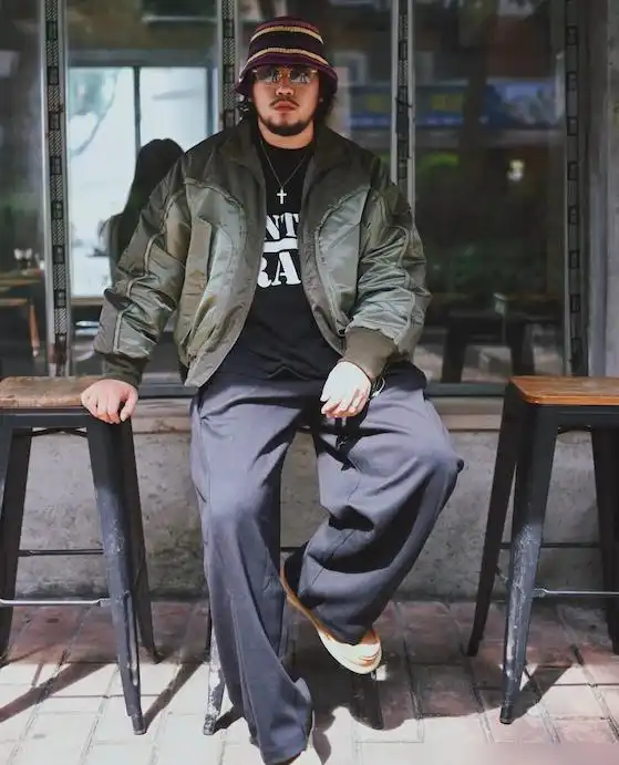 胖男生穿衣搭配技巧：穿搭与身材无关，胖男人街拍示范有型造型  第3张